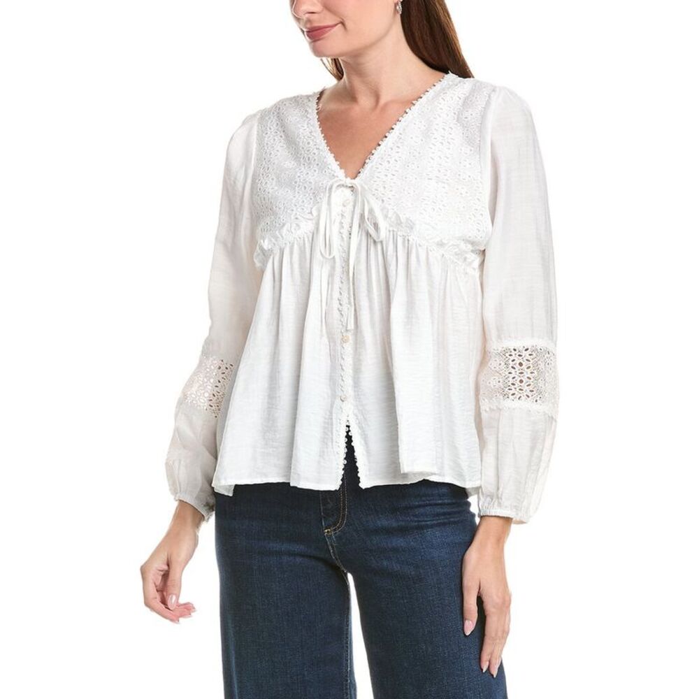 Anna Kay Womens  Lace Top, White